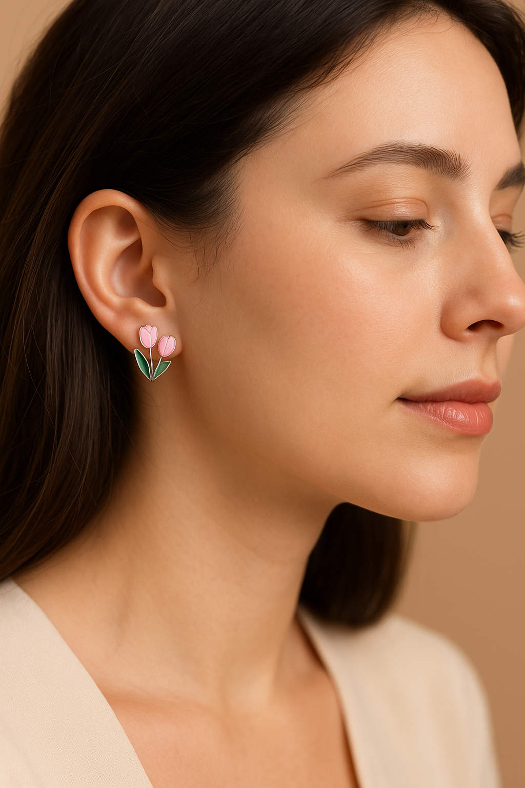 Pink Tulip Bloom Earrings ā Fayra Jewels
