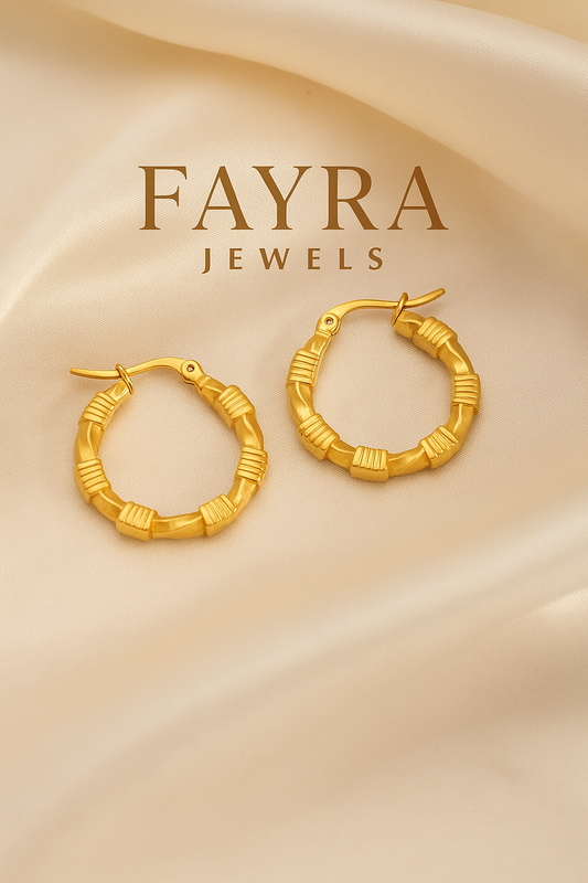 Classic Gold Textured Hoop Earrings – Fayra Jewels