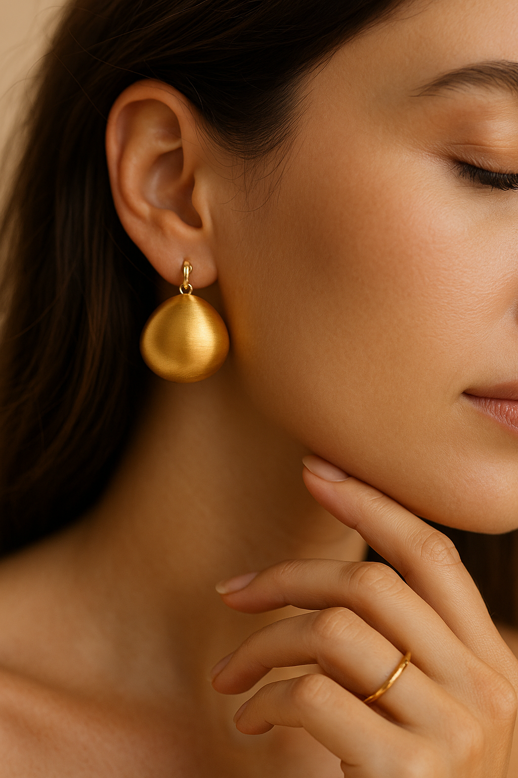 Golden Teardrop Statement Earrings – Fayra Jewels ✨