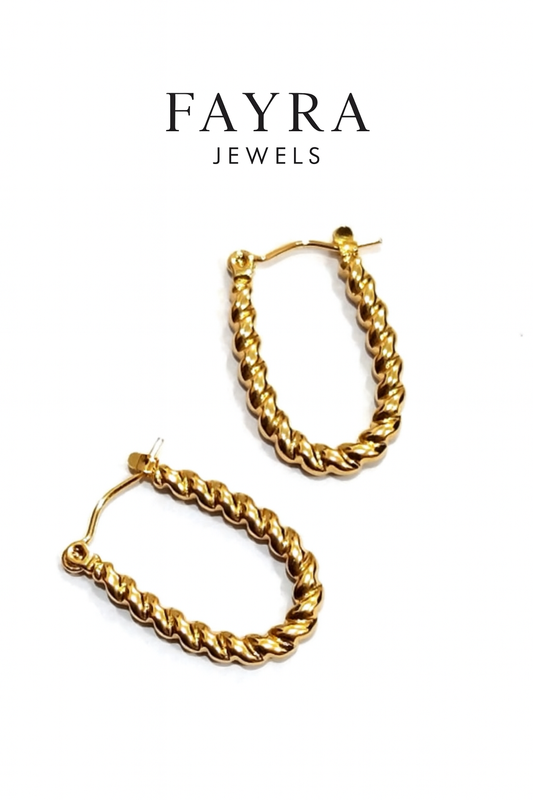 Golden Braided Hoop Earrings – Fayra Jewels