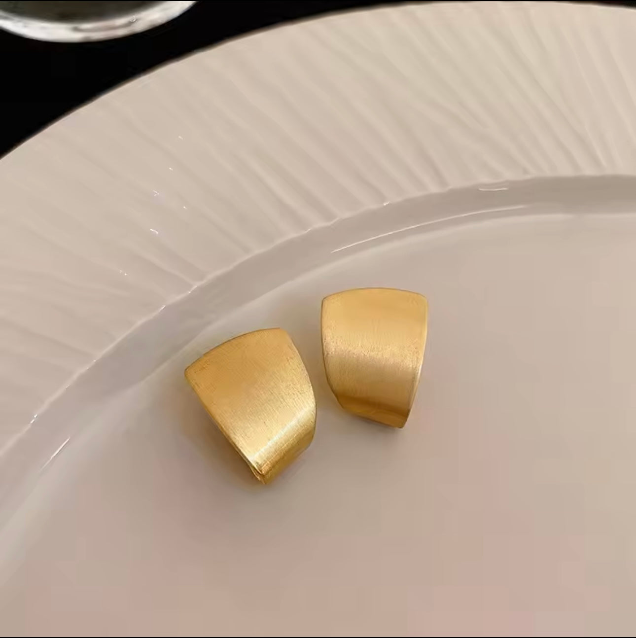 Bold Geometric Gold-Plated Statement Earrings