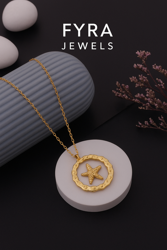 Golden Starfish Charm Necklace – Fyra Jewels