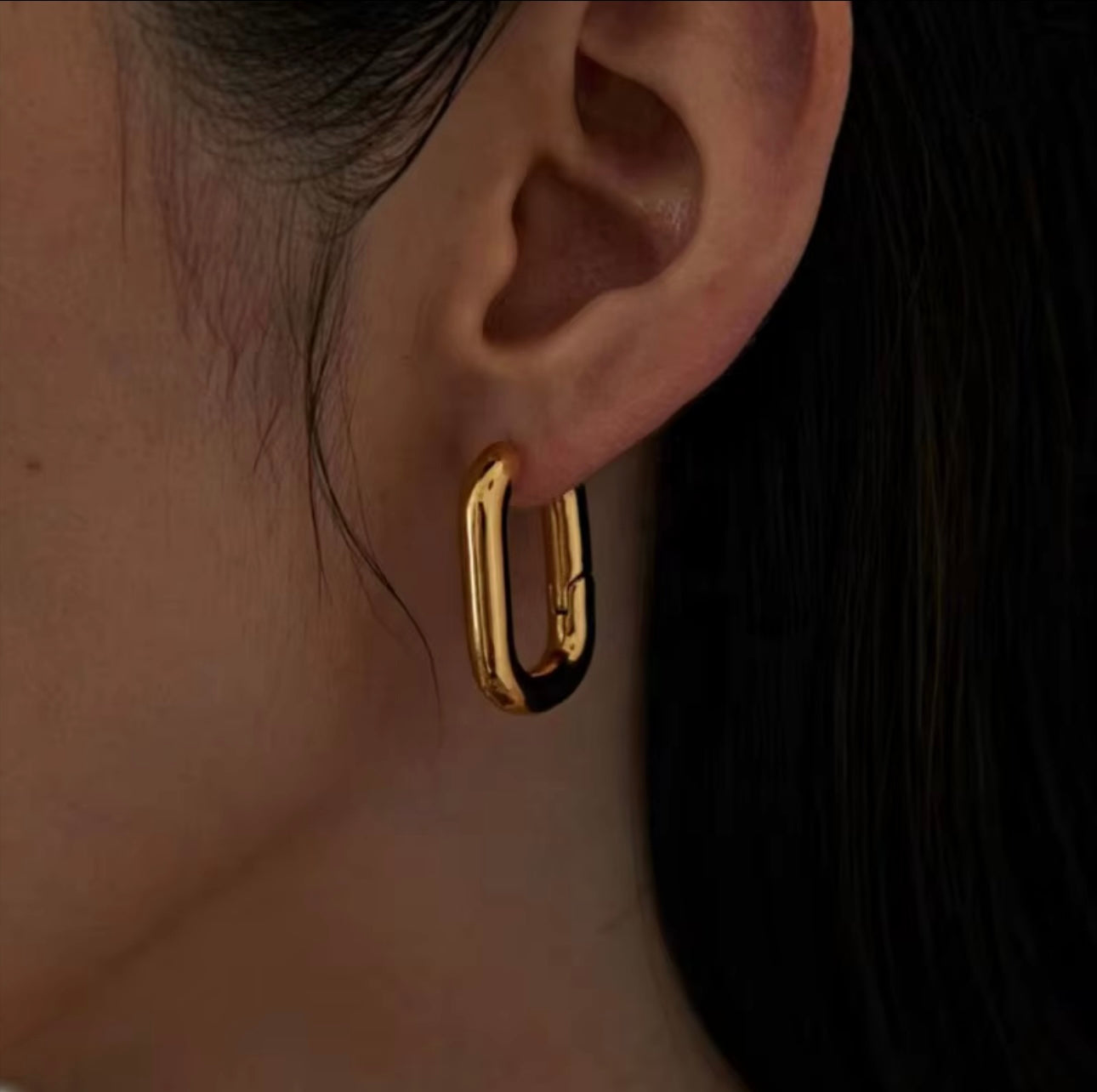 Geometric Gold Hoop Earrings