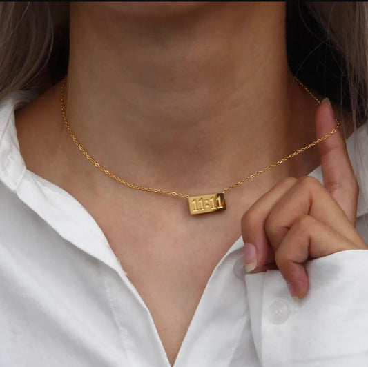 11:11 Gold Plated Minimal Necklace