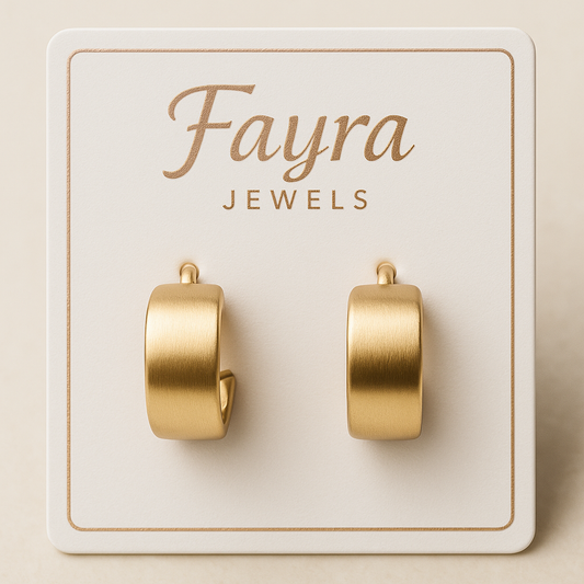 Classic Matte Gold Hoop Earrings – Fayra Jewels ✨