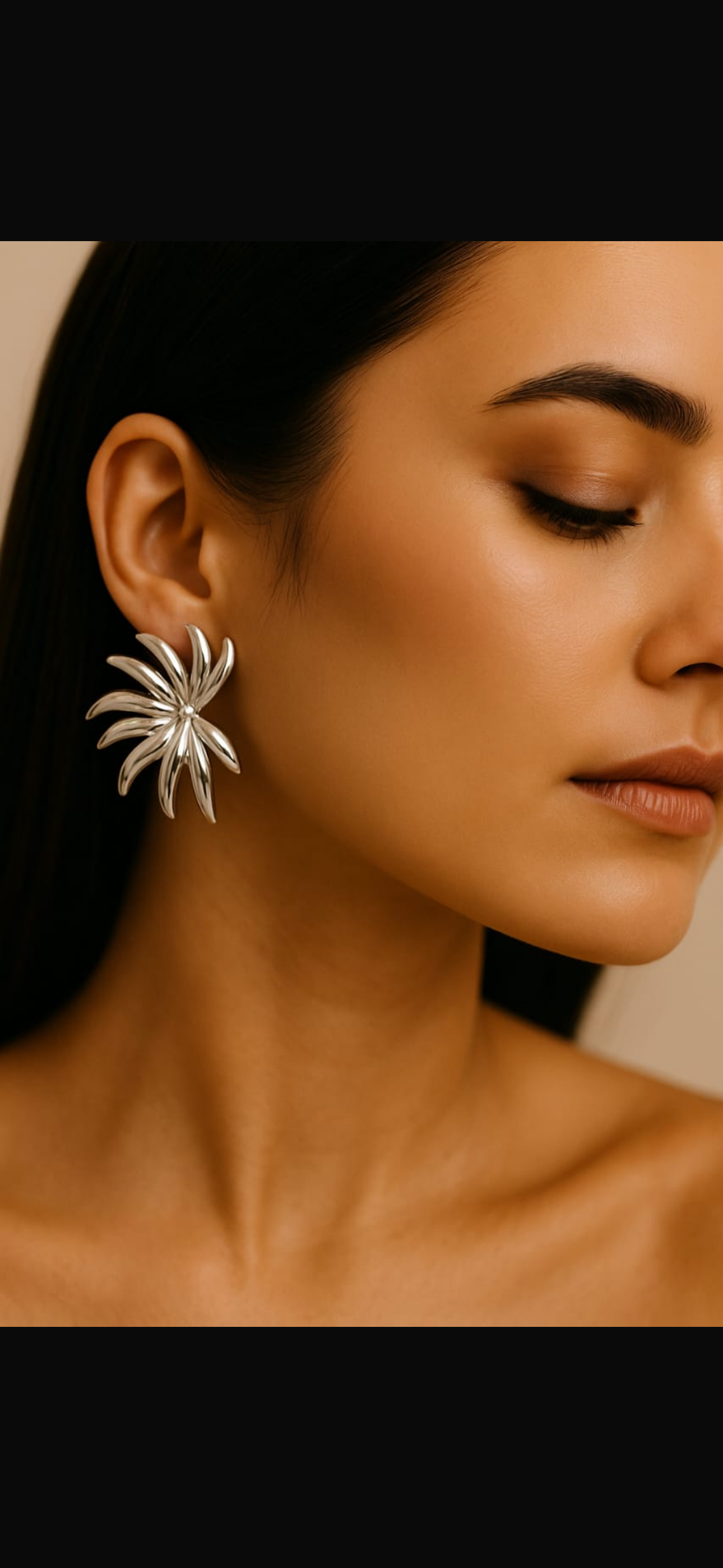 š Rose Gold & Silver Sunburst Stud Earrings ā Elegant Statement Design