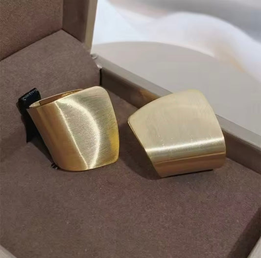 Bold Geometric Gold-Plated Statement Earrings
