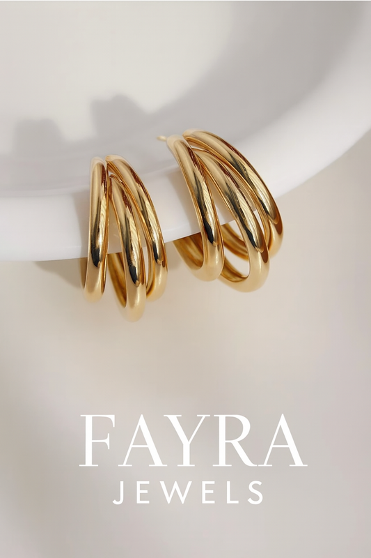 Triple Layered Gold Hoop Earrings ✨