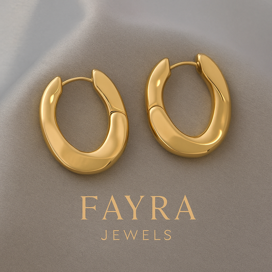Bold Gold Oval Hoop Earrings