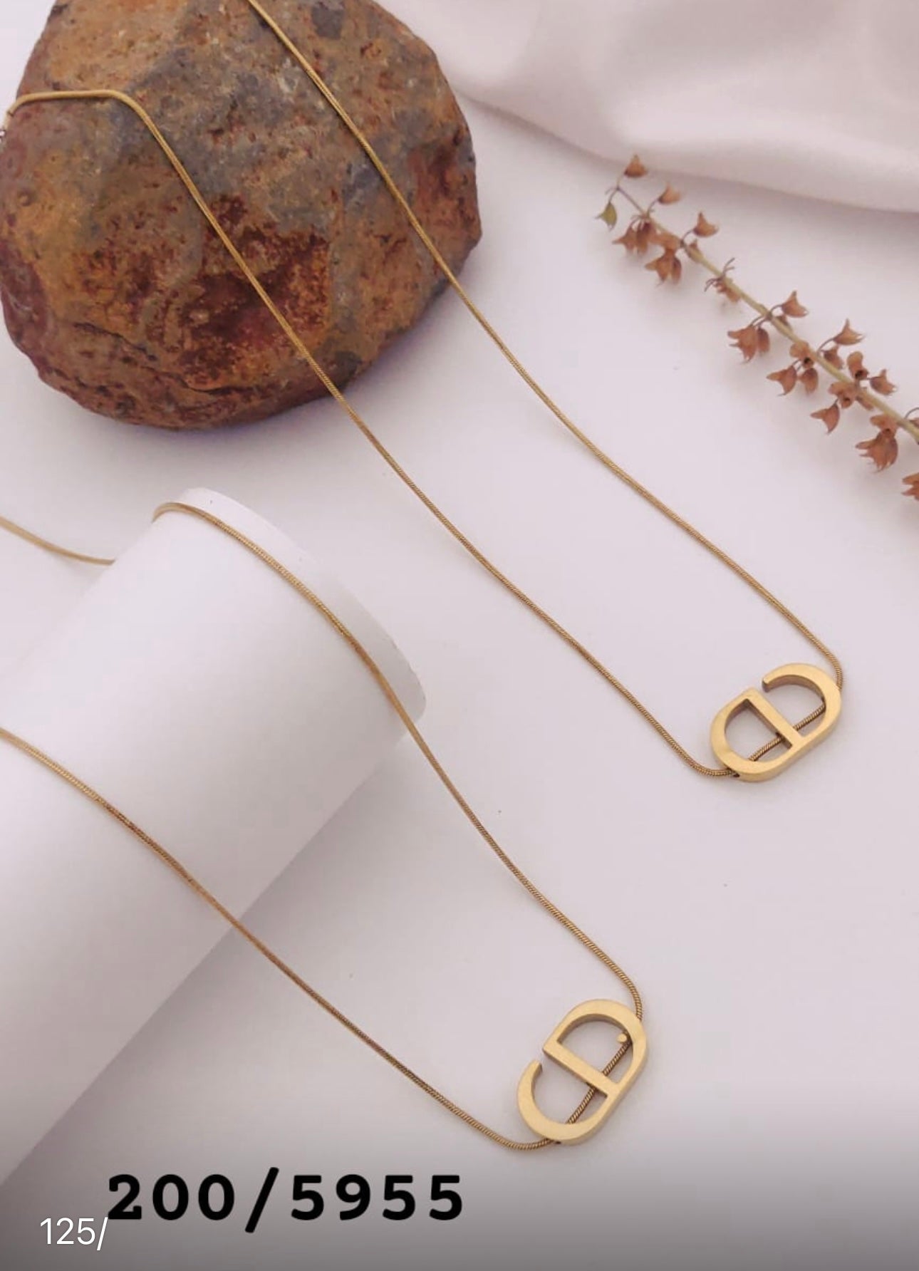 Golden Signature “D-Link” Pendant Necklace – Fayra Jewels