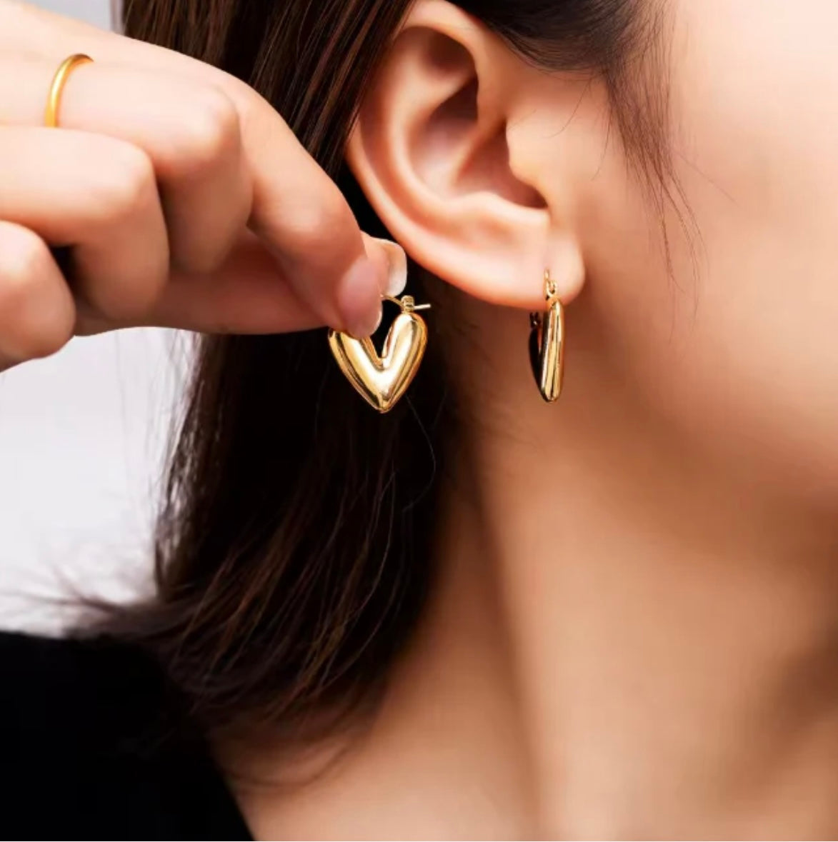 Dainty Heart Earrings Anti tarnish