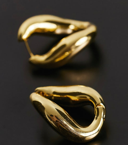 Molten Twist Gold Hoops