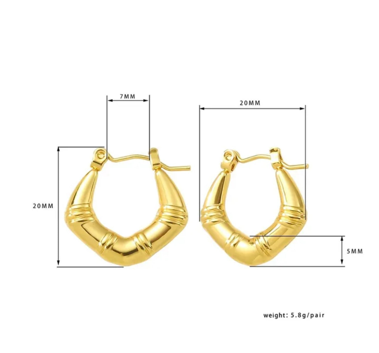 Golden Bamboo Hoop Earrings 🌿✨
