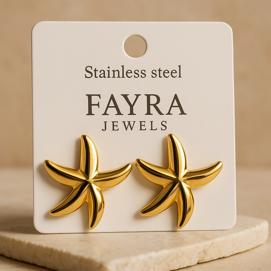 Starfish Gold Earrings – Fayra Jewels ✨🐚