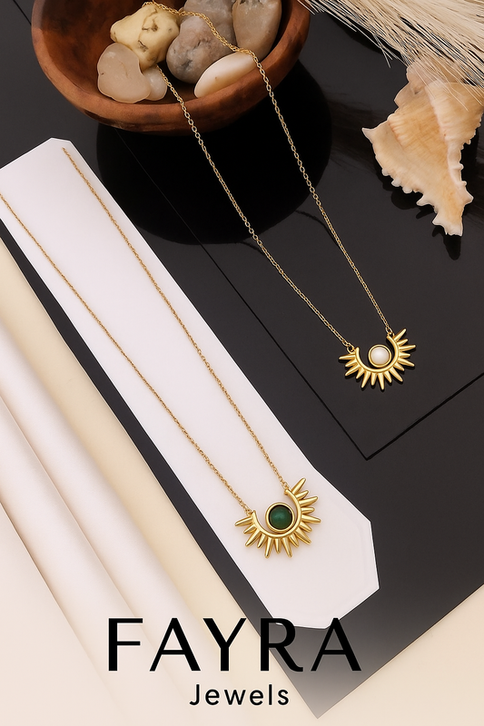 Celestial Sunburst Pendant Necklace – Fayra Jewels