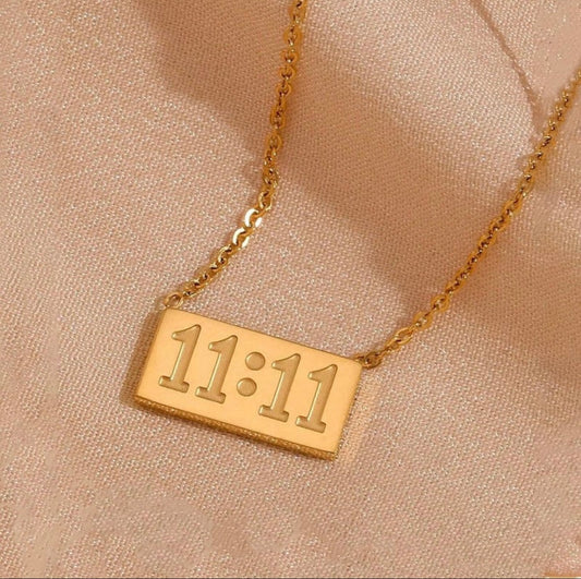 11:11 Gold Plated Minimal Necklace