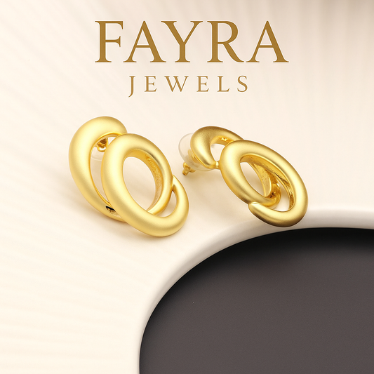 Bold Interlinked Gold Hoop Earrings