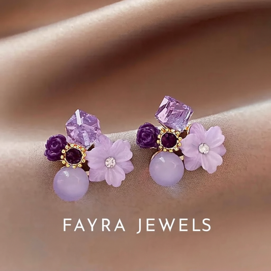🌸 Title:
Purple Bloom Stud Earrings