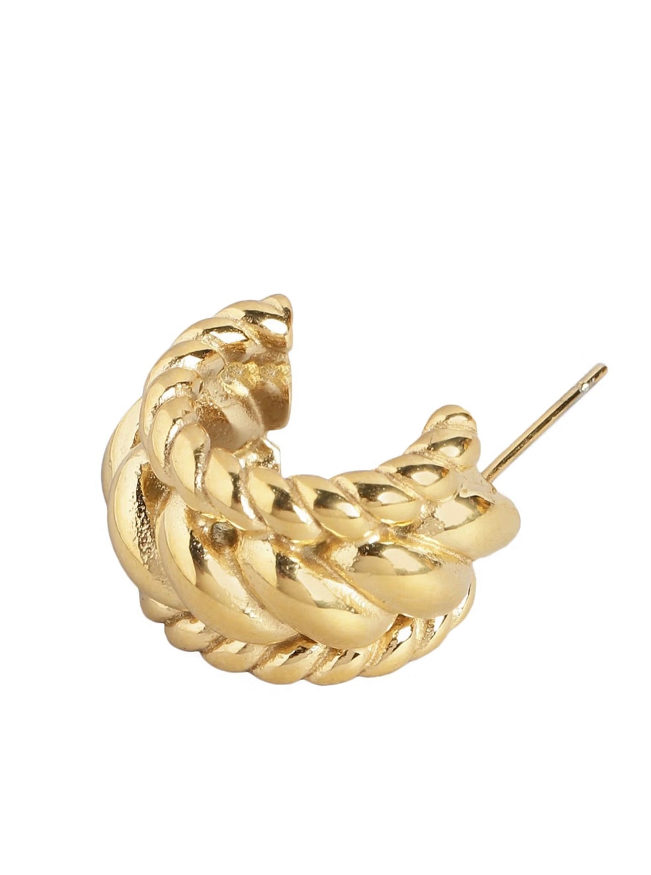 Golden Rope Textured Hoops