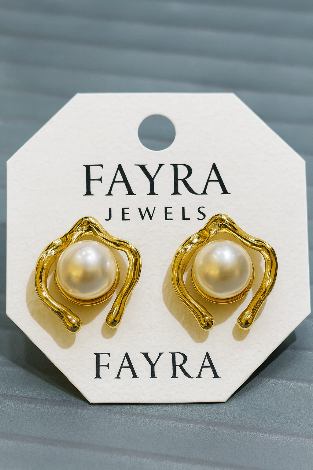 Modern Pearl Wave Earrings – Fayra Jewels ✨