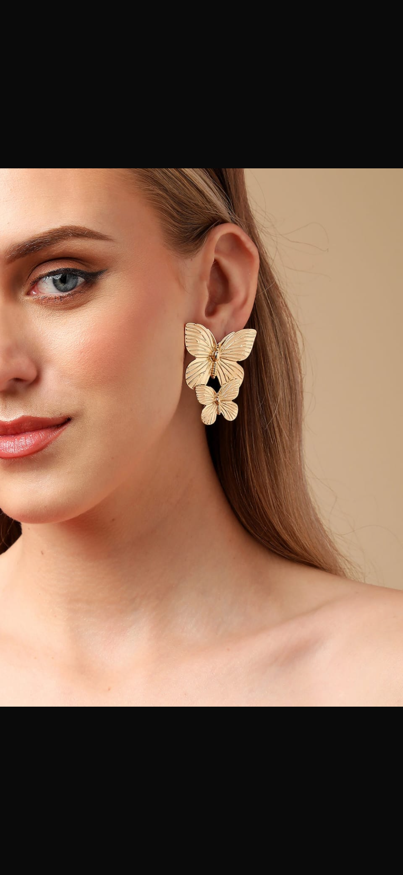 Golden Butterfly Statement Earrings – Fayra Jewels