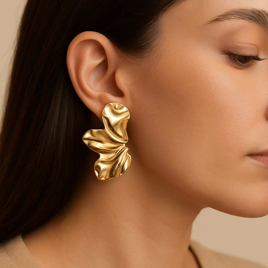 Golden Butterfly Statement Earrings – Fayra Jewels ✨🦋