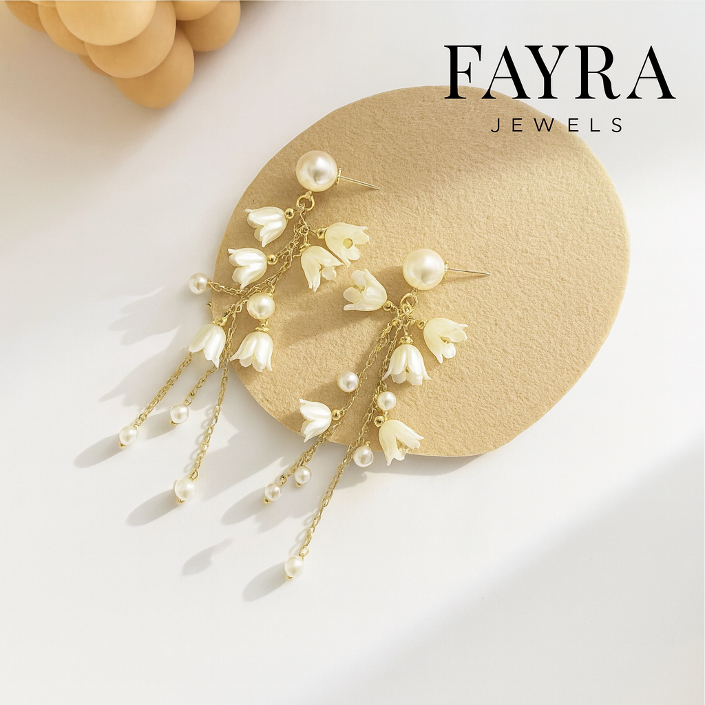 Long Flower Tassel Jewelry Earring