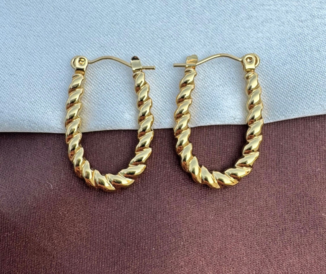 Golden Braided Hoop Earrings – Fayra Jewels