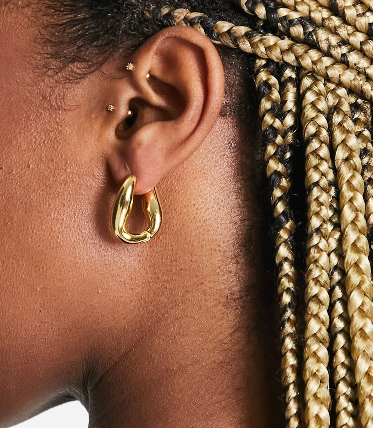 Molten Twist Gold Hoops