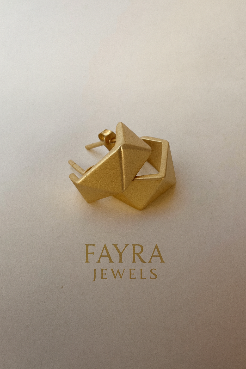 Golden Geometric Stud Earrings