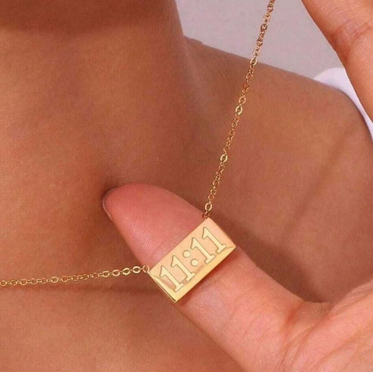 11:11 Gold Plated Minimal Necklace