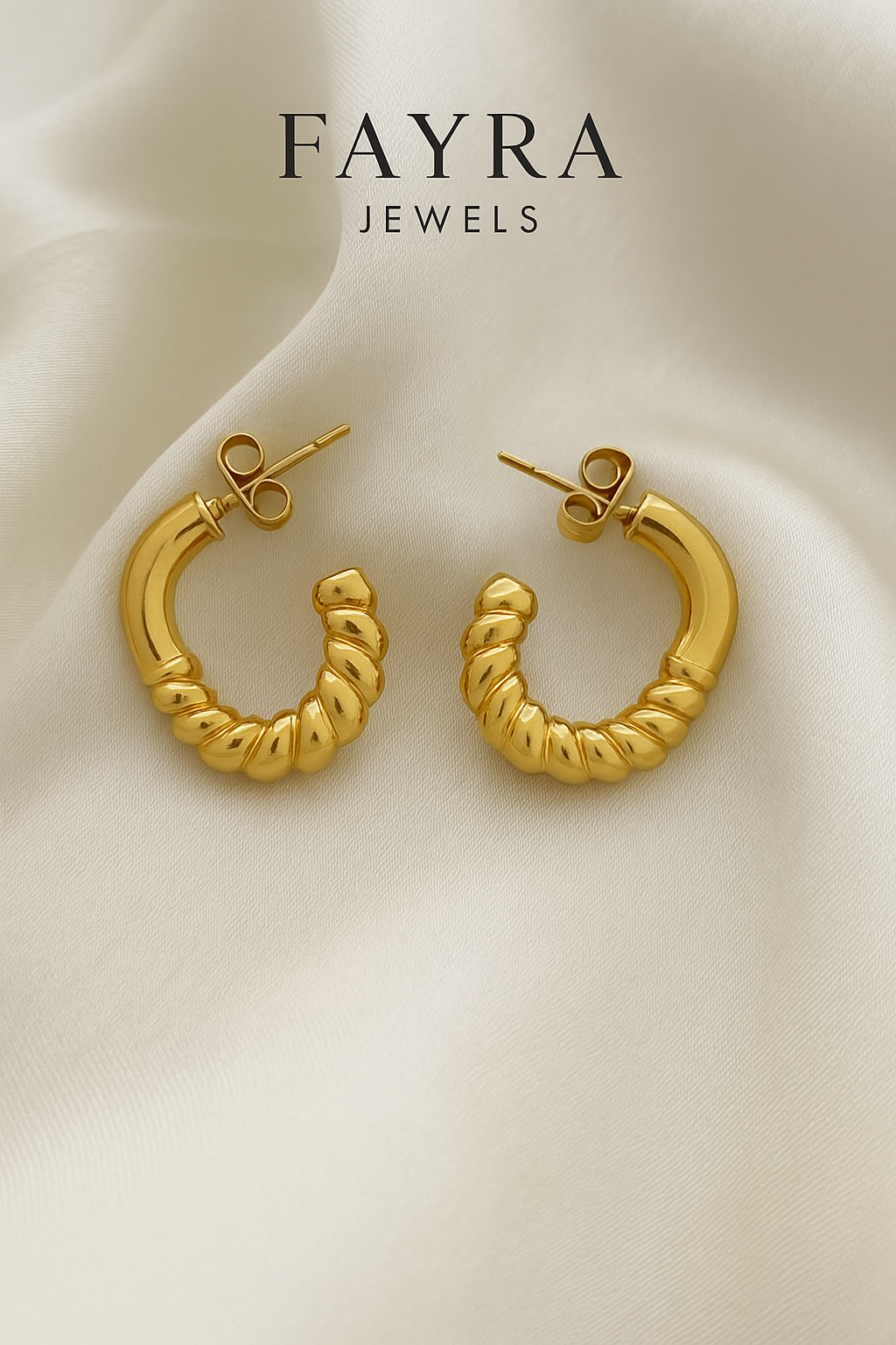 Golden Twisted Hoop Earrings – Fayra Jewels
