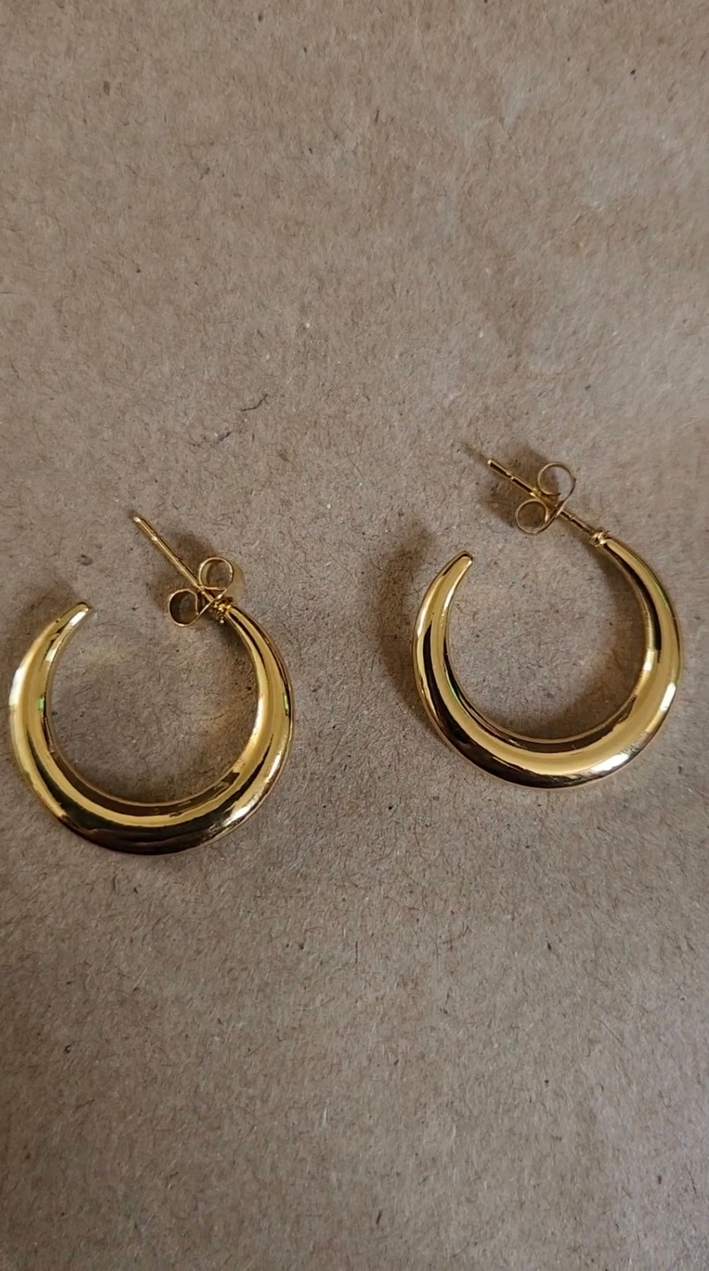 Half Golden Crescent hoop Earrings