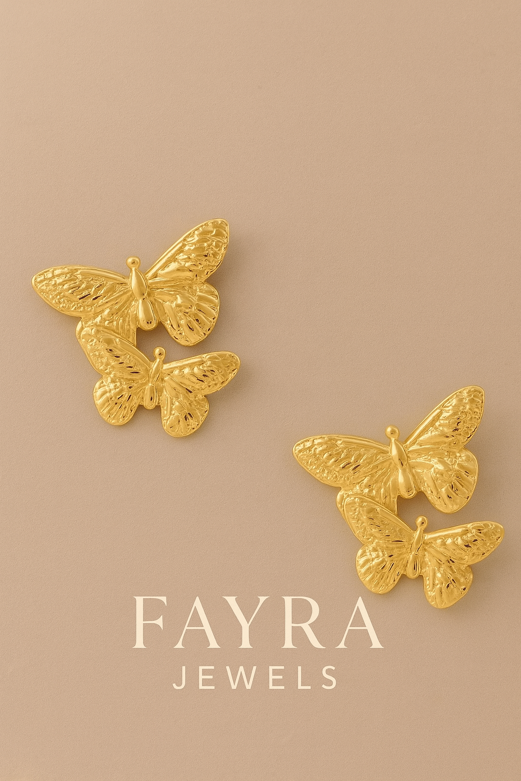 Golden Butterfly Statement Earrings