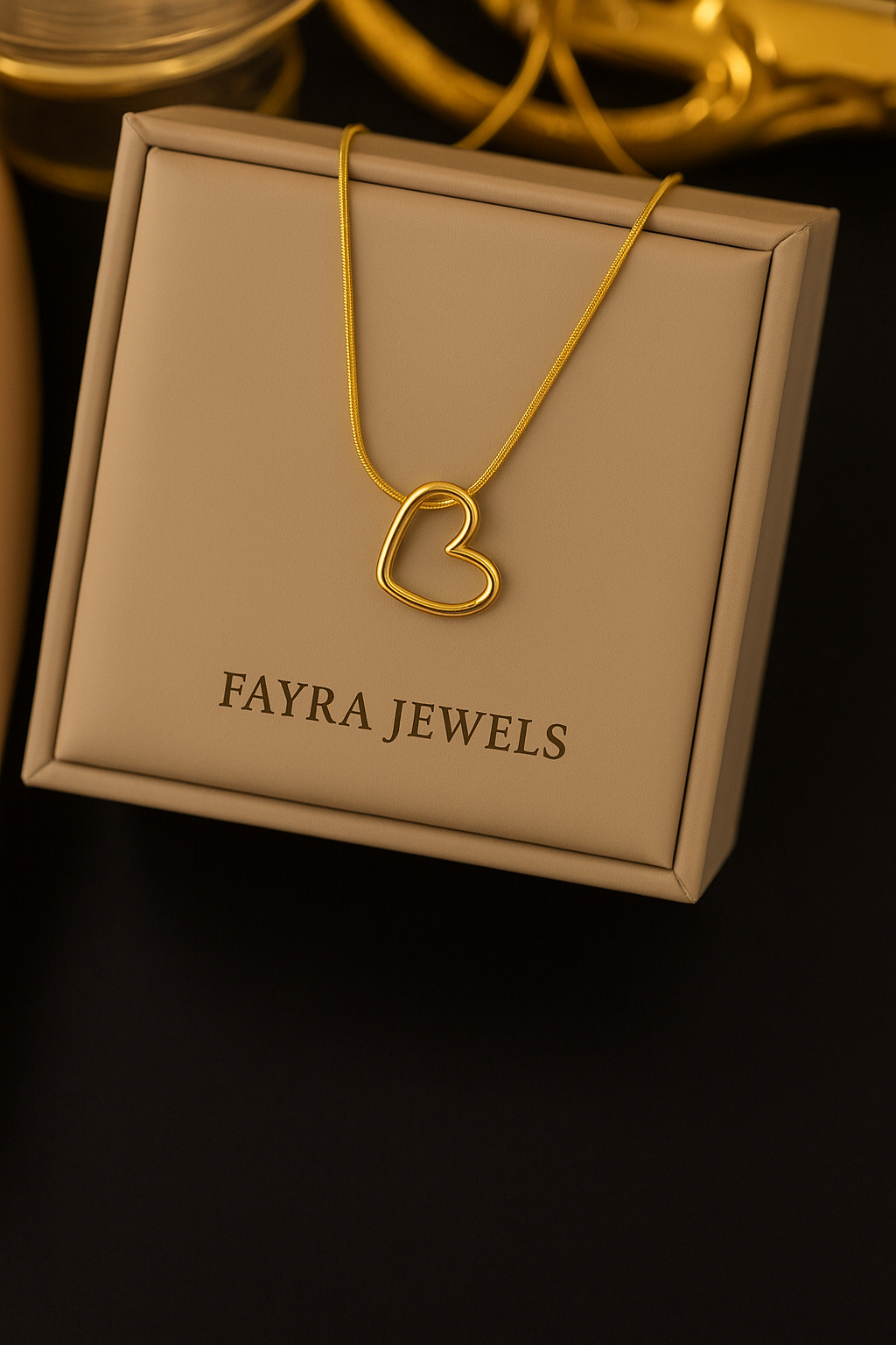 Minimalist Gold Heart Necklace – Fayra Jewels