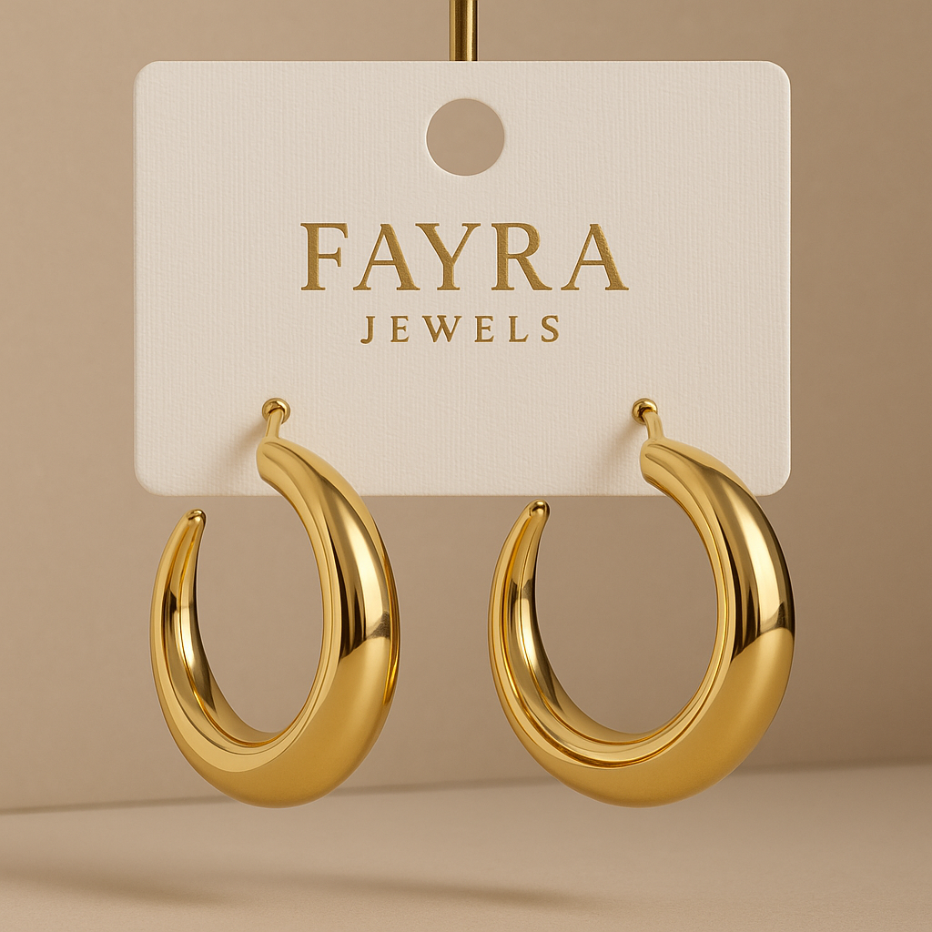 Half Golden Crescent hoop Earrings