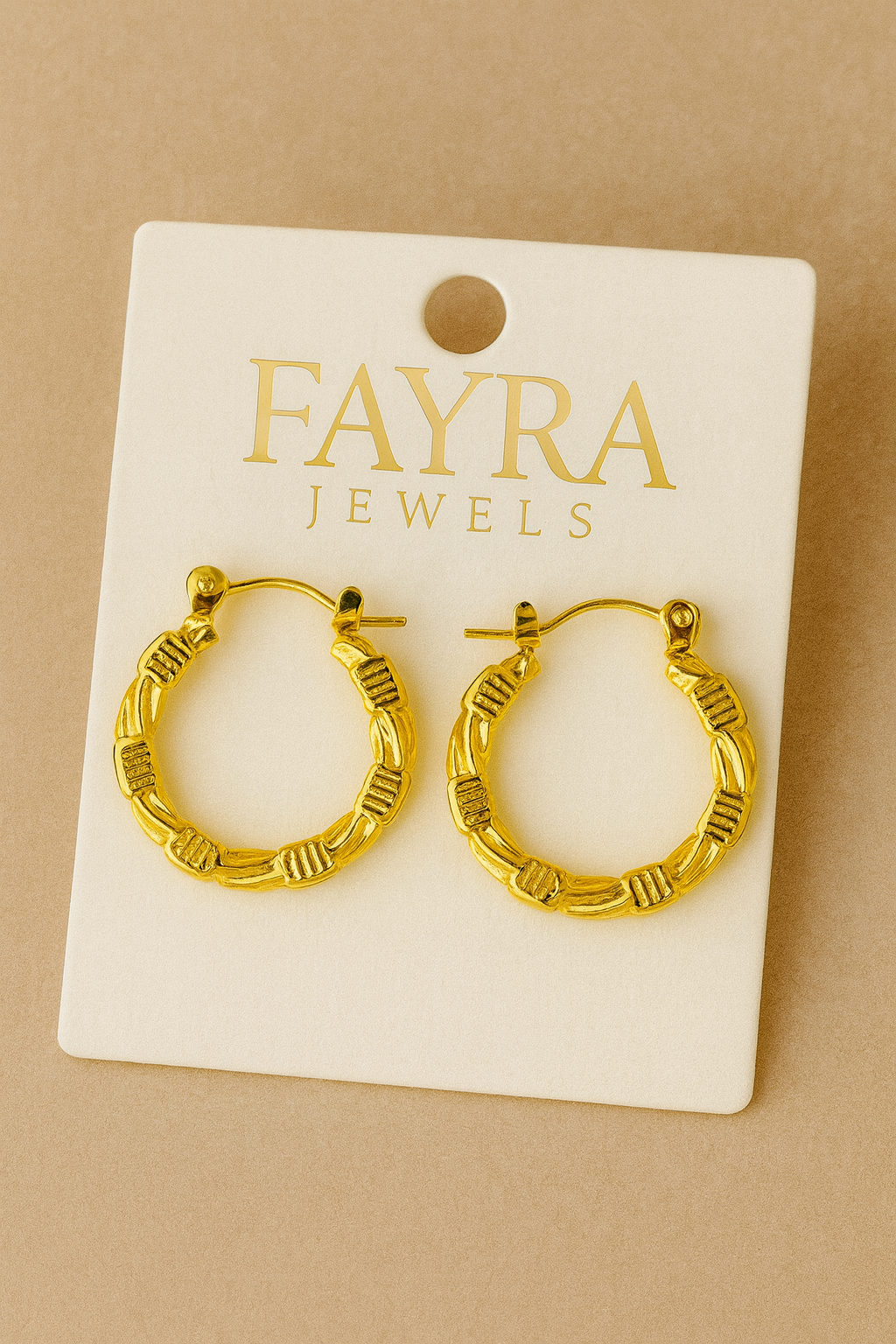 Classic Gold Textured Hoop Earrings – Fayra Jewels