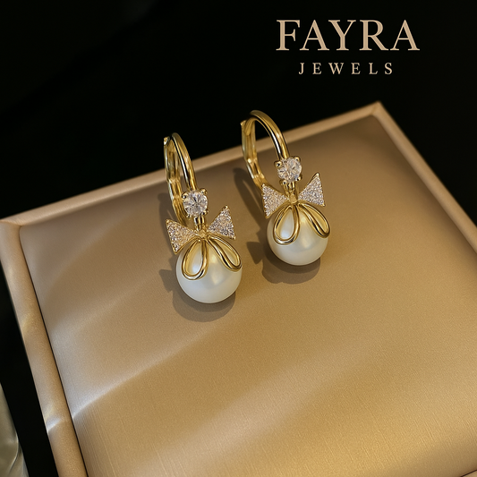 Elegant Bow Pearl Drop