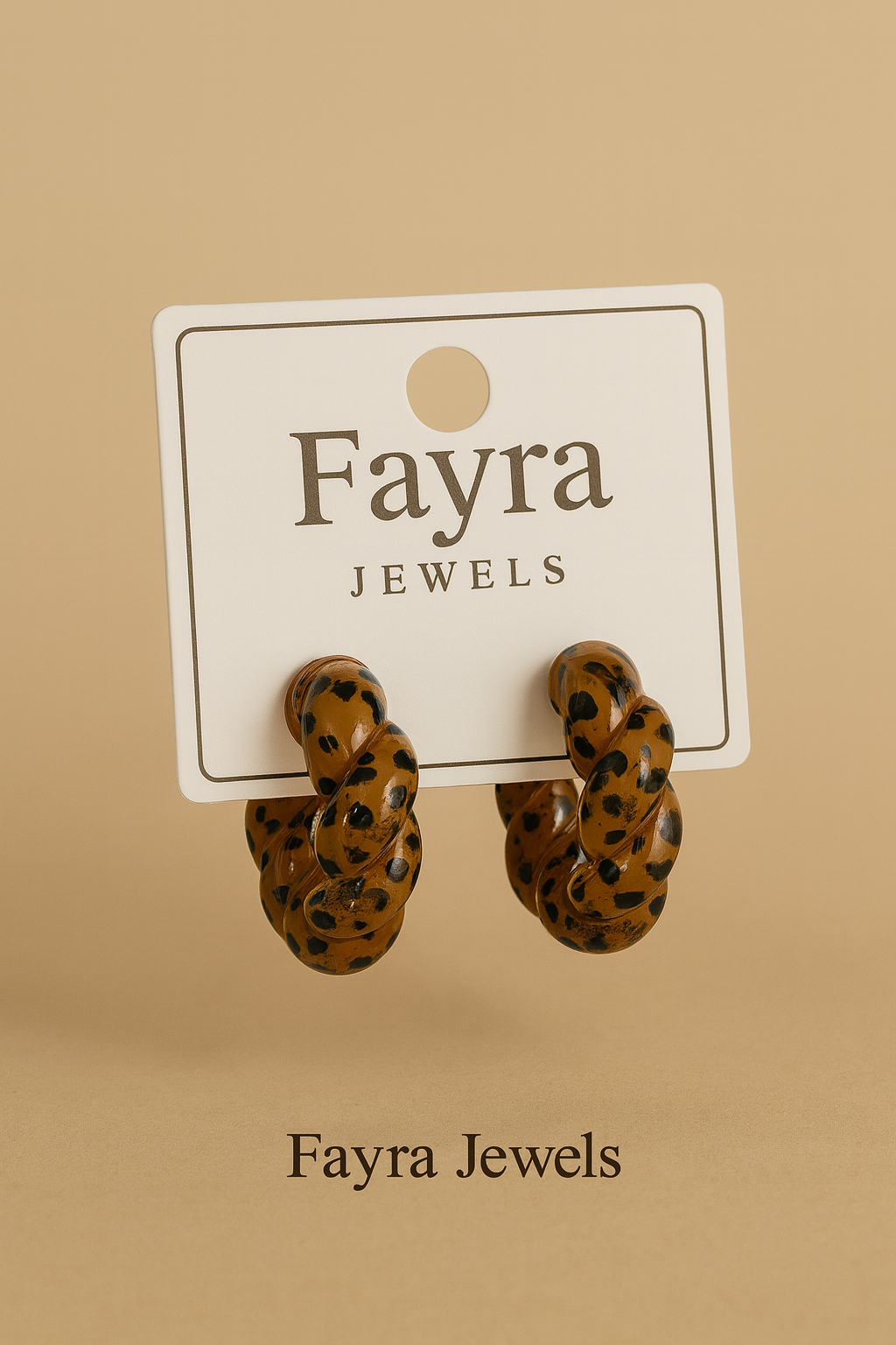 Leopard Twist Hoop Earrings