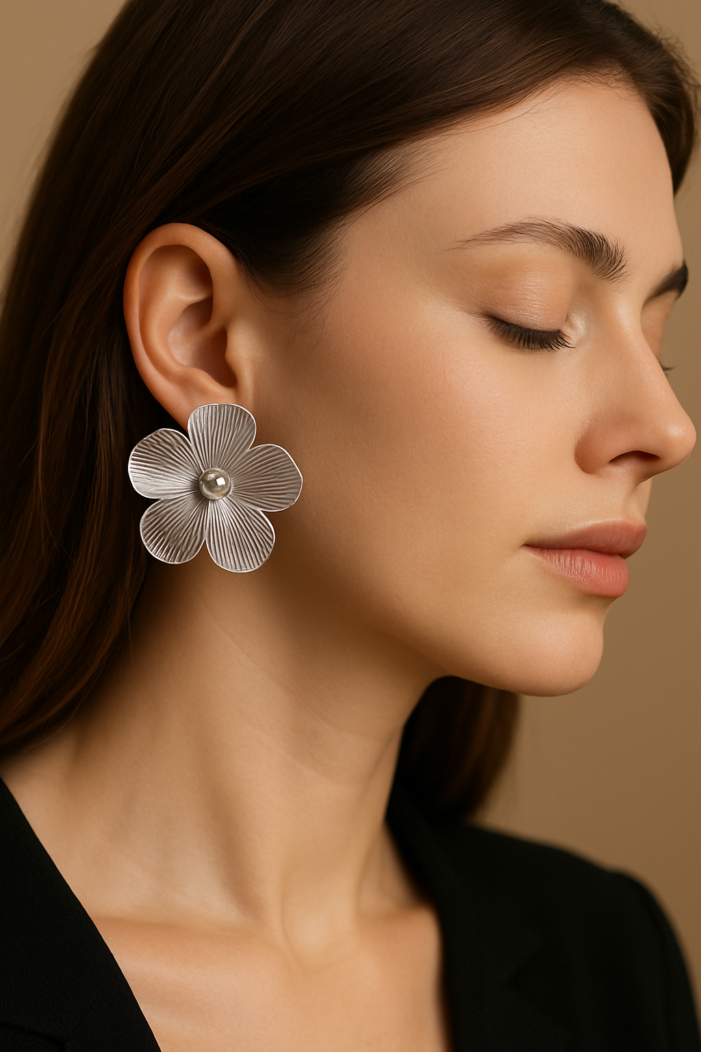 Silver Blossom Statement Earrings 🌼✨
