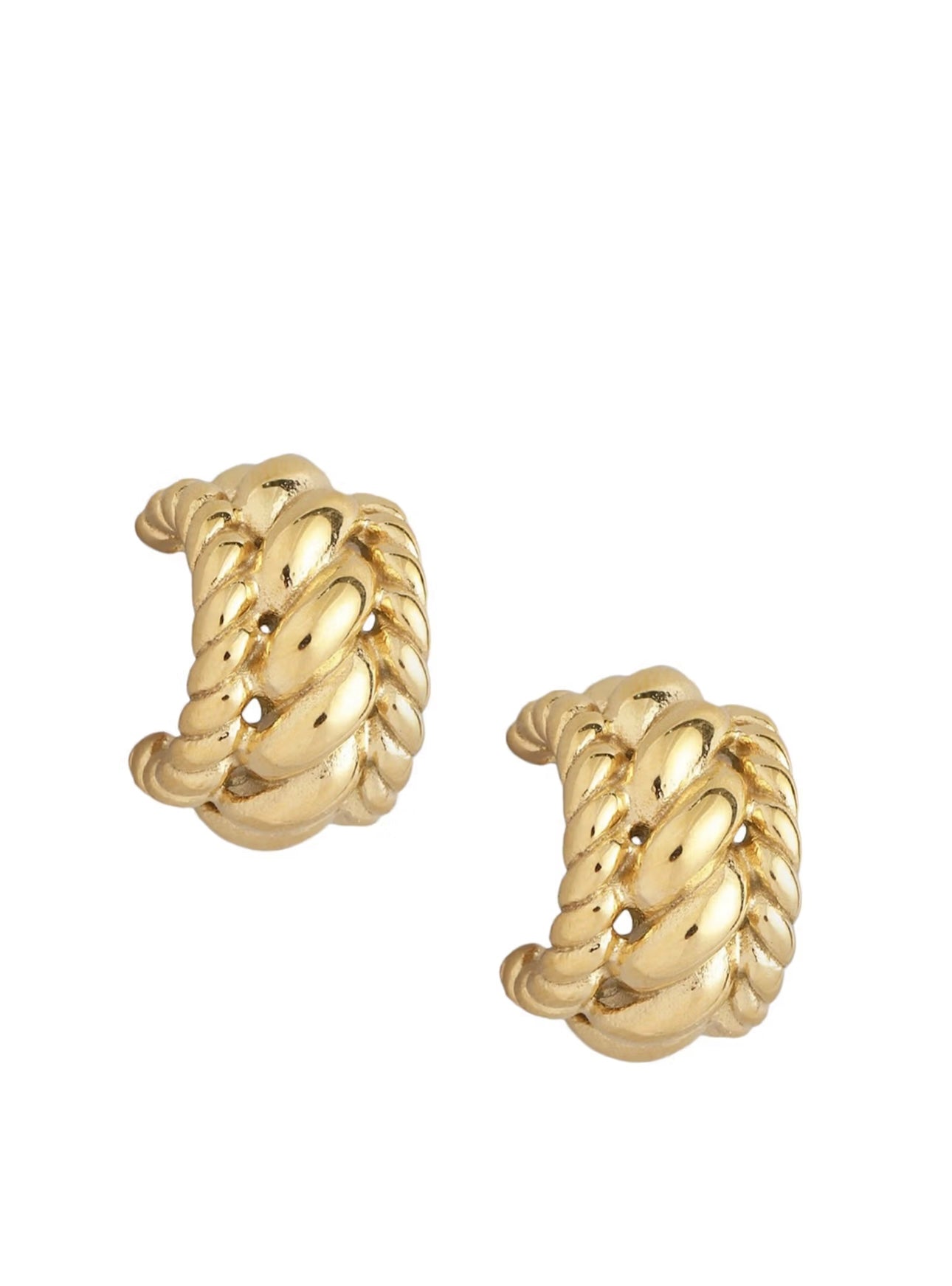 Golden Rope Textured Hoops