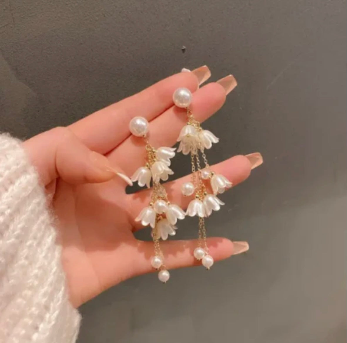 Long Flower Tassel Jewelry Earring