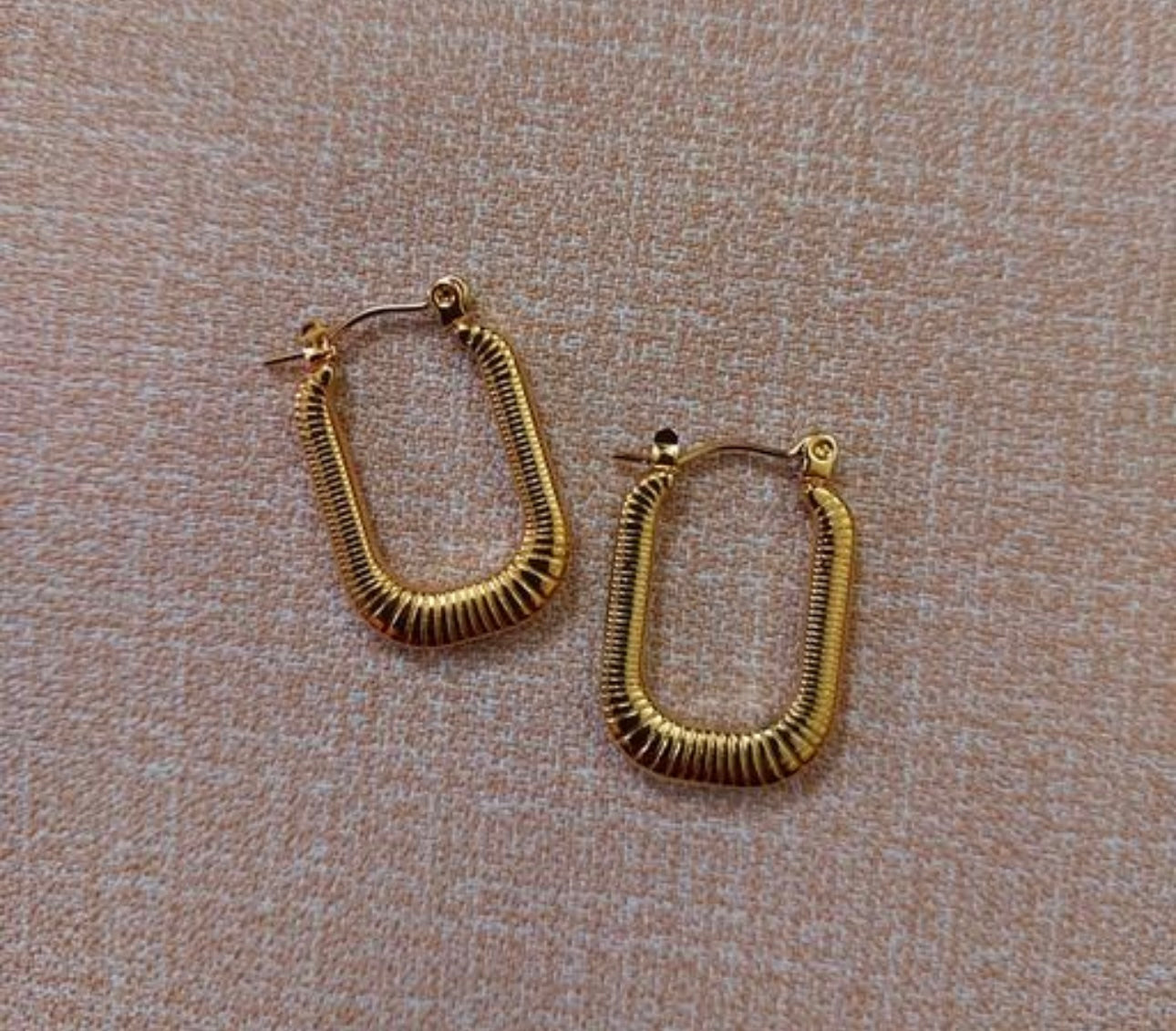 Golden Rectangular Coil Hoop Earrings – Fayra Jewels