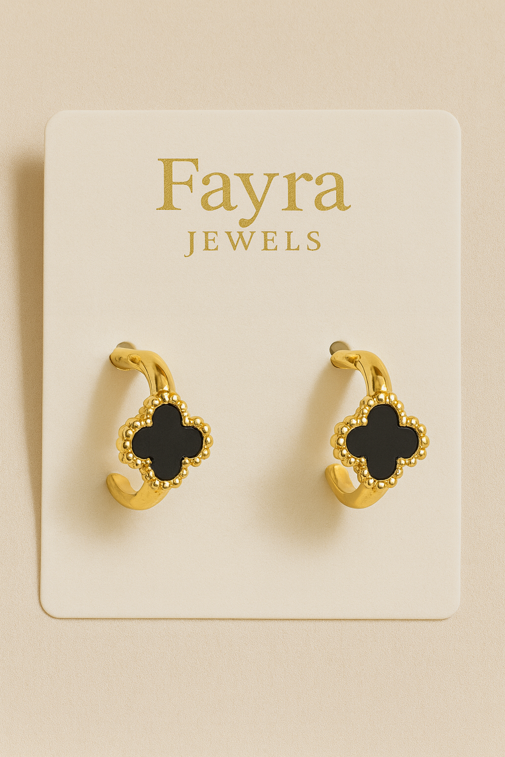 Luxury Black Clover Hoop Earrings – Fayra Jewels