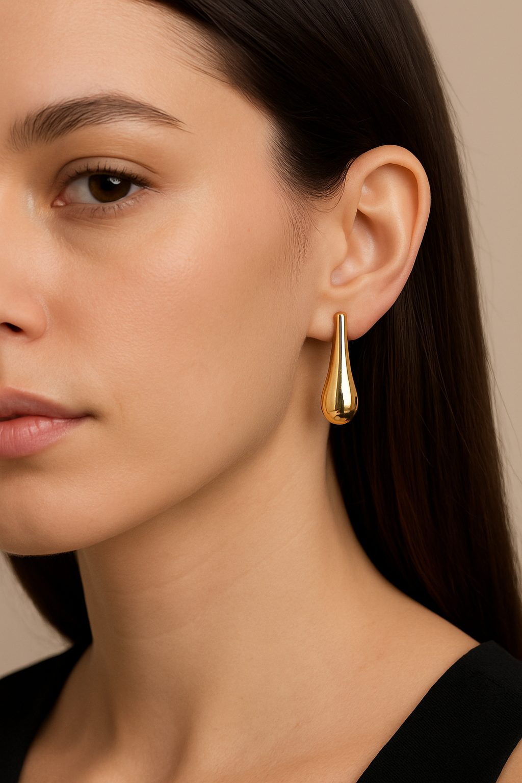Golden Raindrop Stud Earrings – Fayra Jewels