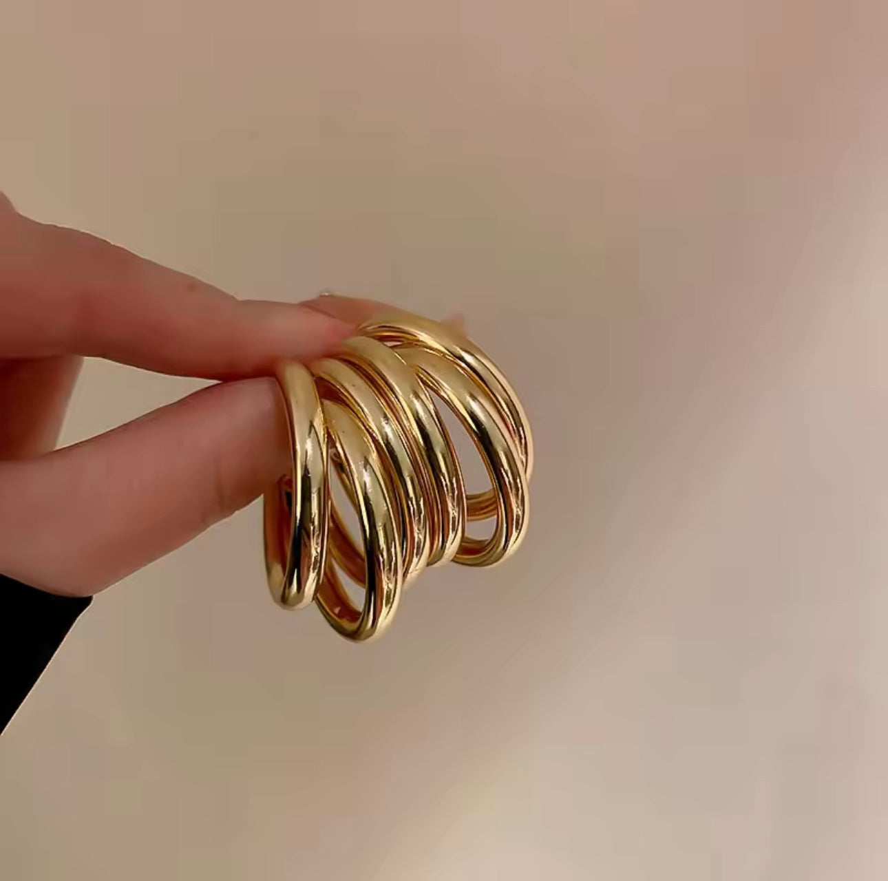 Triple Layered Gold Hoop Earrings ✨