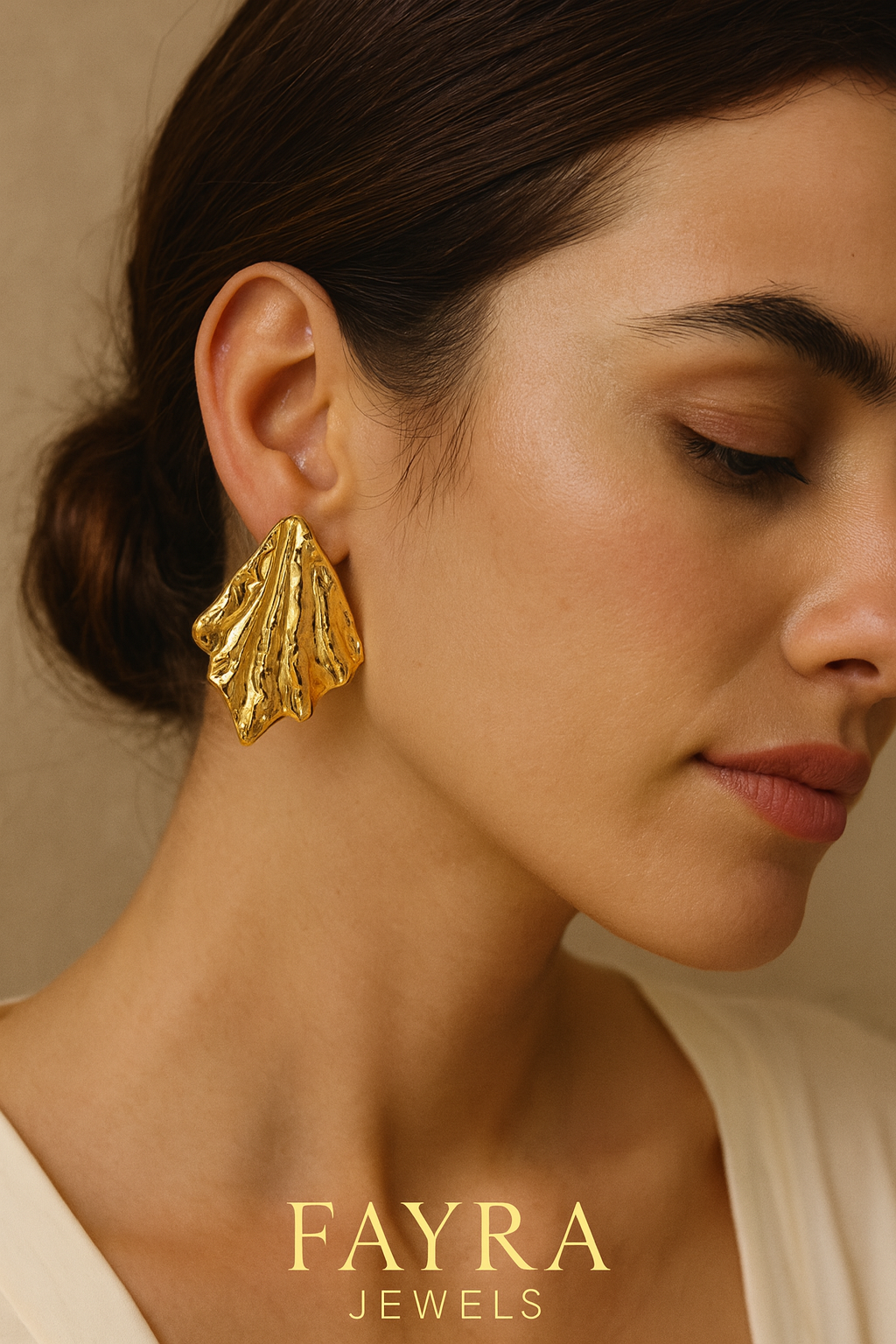 Golden Leaf Statement Earrings