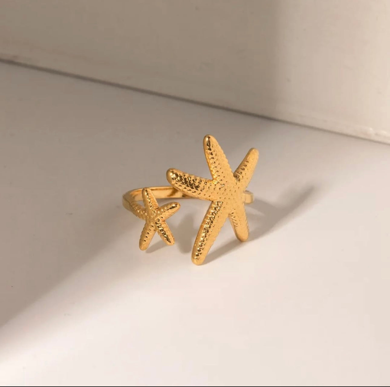 Luxury Starfish Adjustable Gold Ring – Fayra Jewels