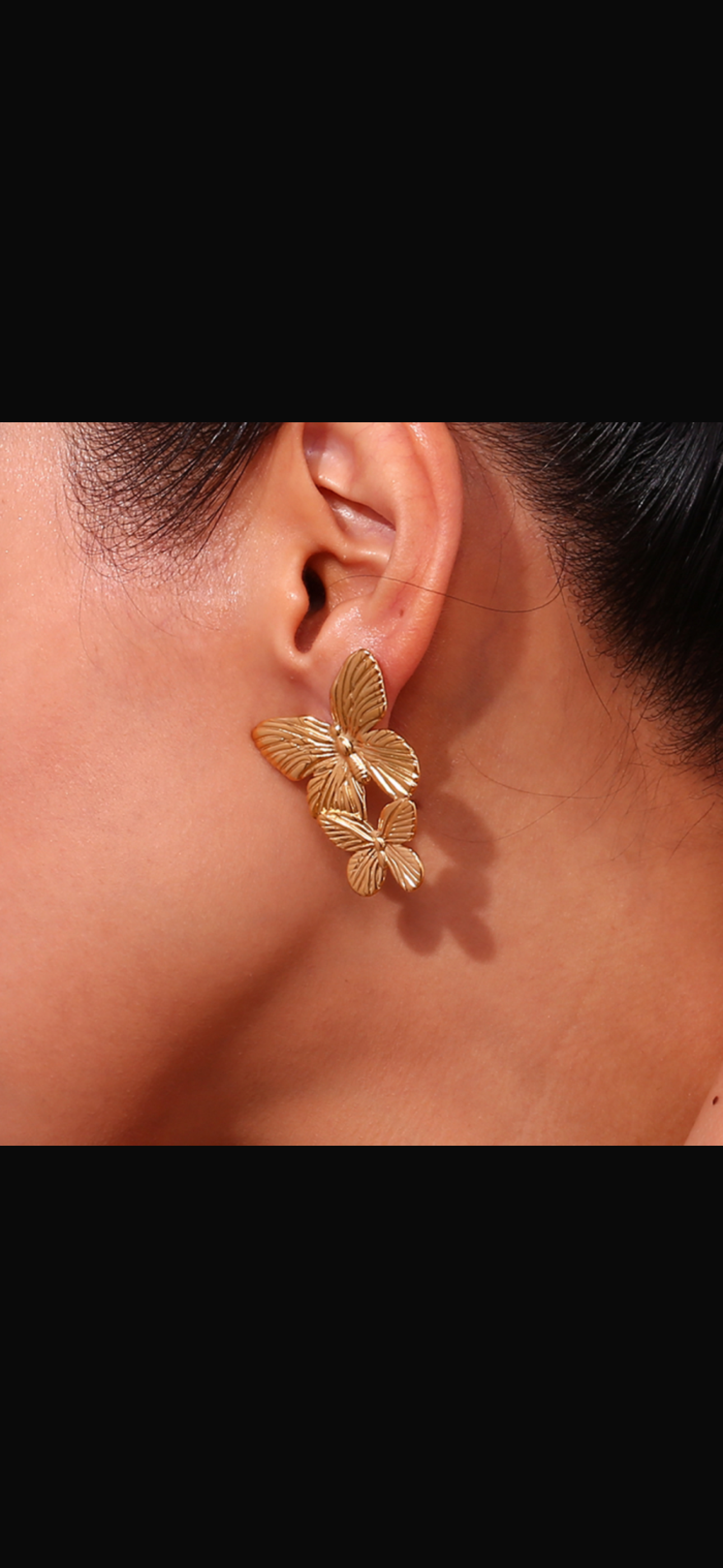 Golden Butterfly Statement Earrings – Fayra Jewels