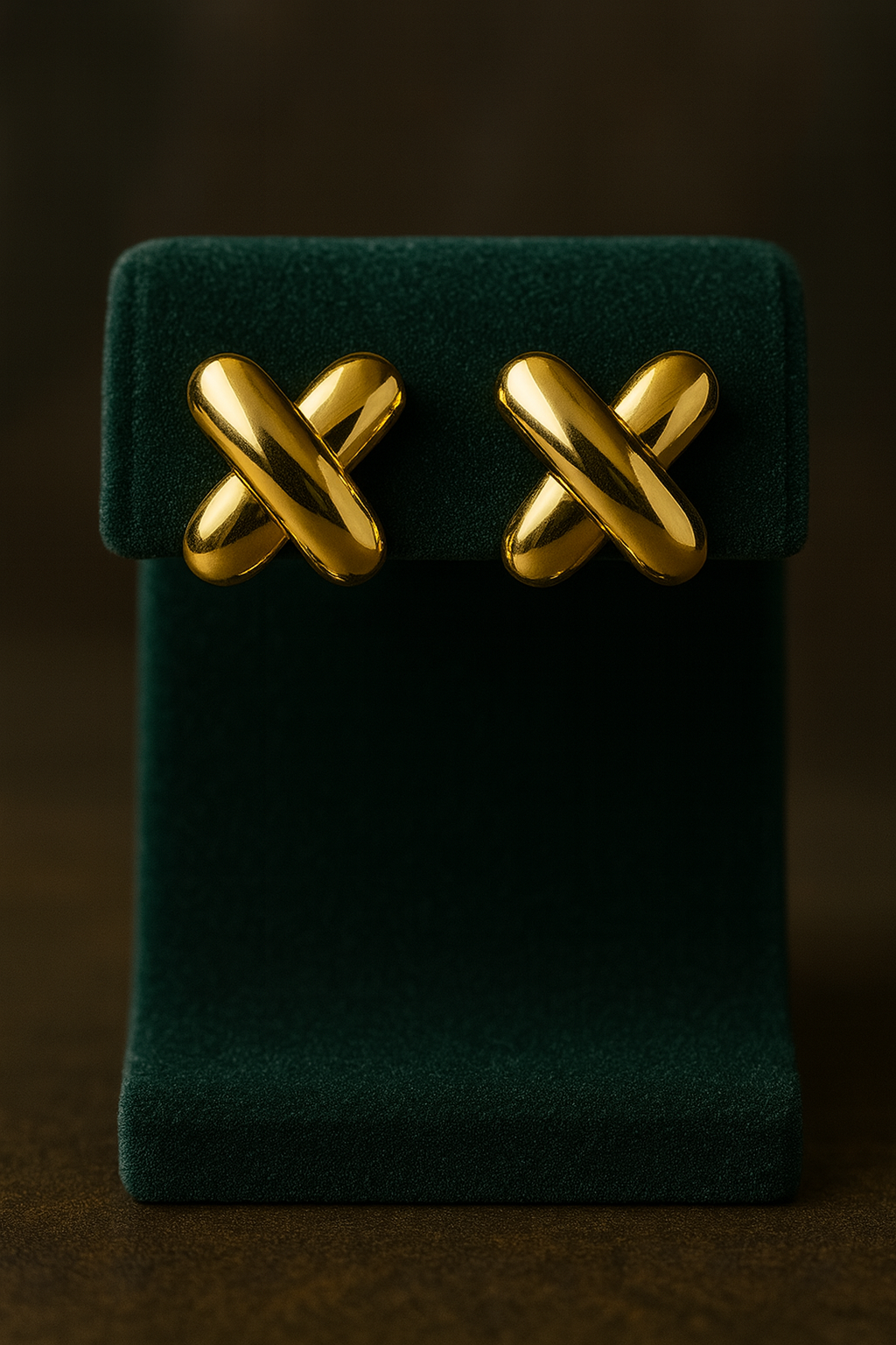 Luxury Gold X-Shape Stud Earrings